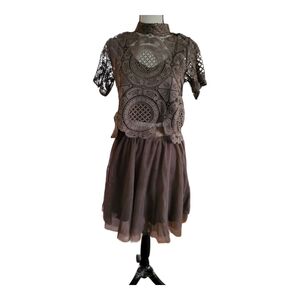 💕Joyfolie Mia Joy Lafayette Set In Peble 2 Piece Skirt & Top Set Size S New La